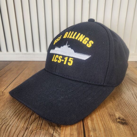 USS Billings LCS-15 Naval Ship Strapback Hat Cap Blue Navy USA Eagle Crest - Picture 1 of 10